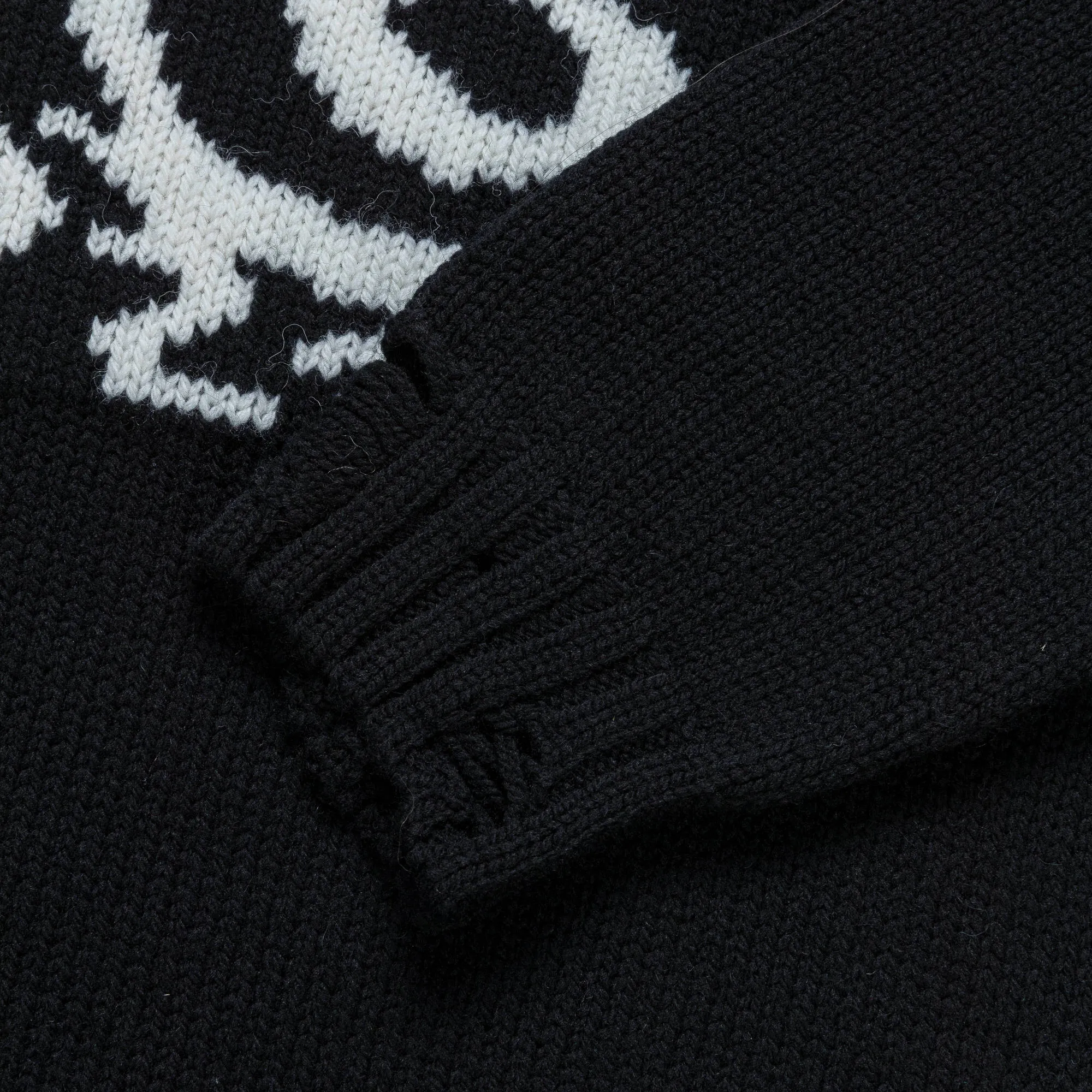 Numbers Motif Knitted Crewneck - Black