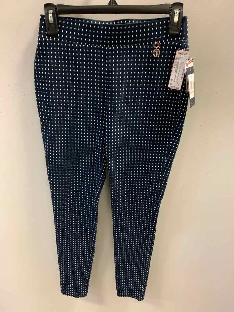 NWT Size 2 TOMMY HILFIGER BOTTOMS NAV/WHT DOTS Pants