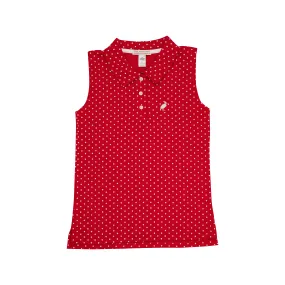 Paige's Proper Polo - Richmond Red & Worth Avenue White Micro Dot