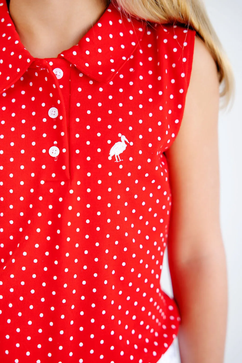 Paige's Proper Polo - Richmond Red & Worth Avenue White Micro Dot