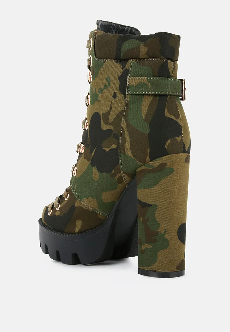 Palmetto Camouflage Ankle Boots