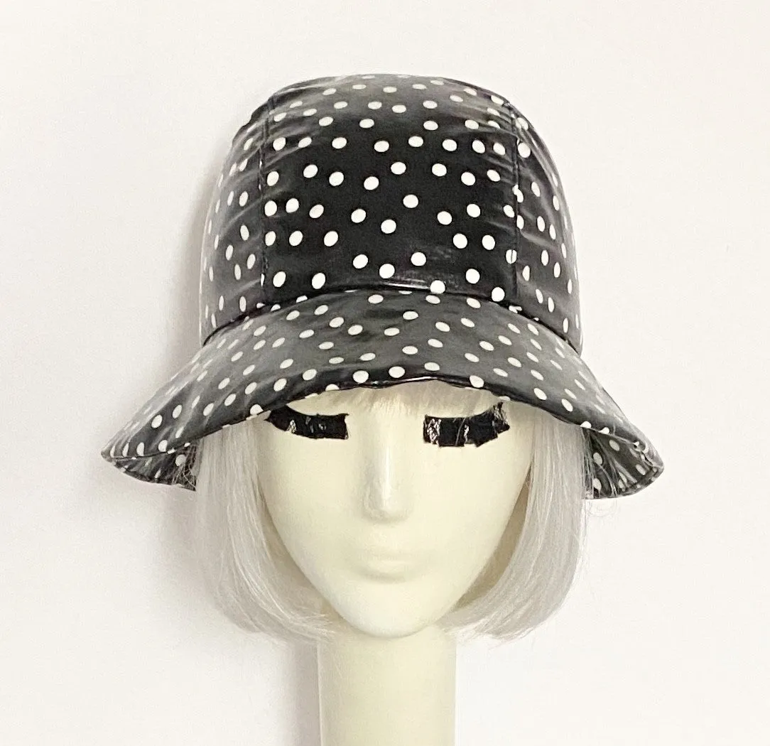 Polka Dot Cloche Rain Hat