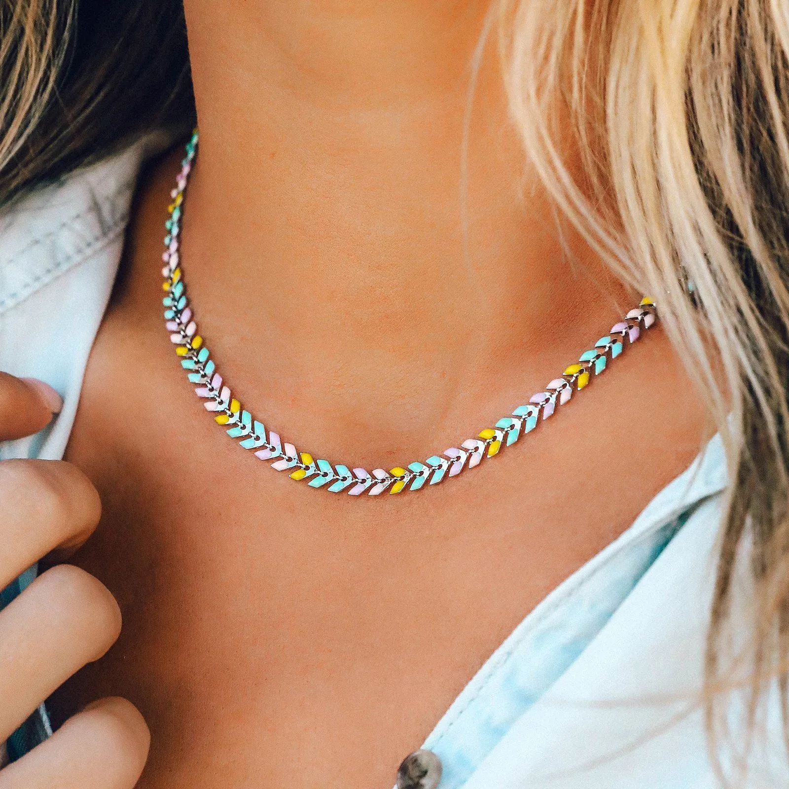 Rainbow Chevron Choker