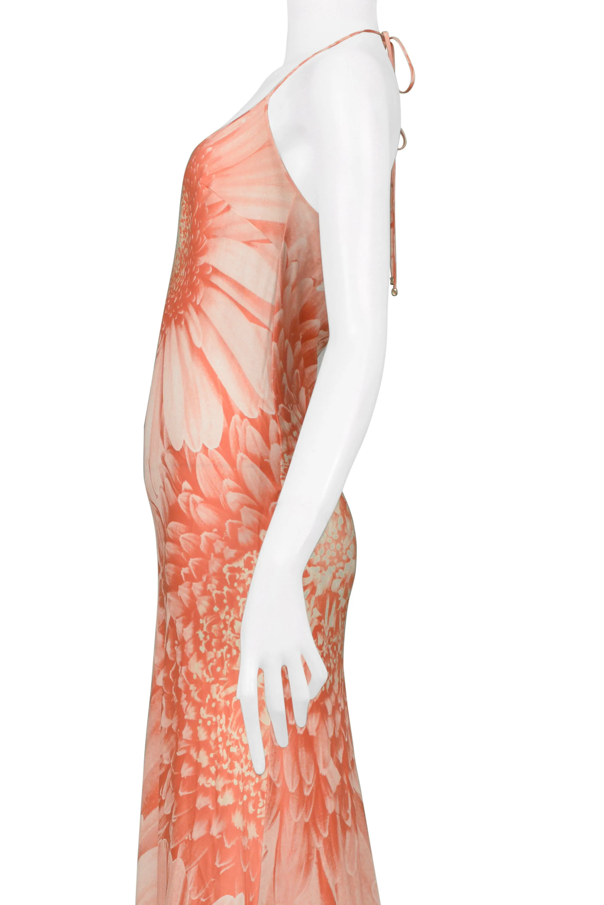 ROBERTO CAVALLI PINK DAISY MAXI SLIP DRESS