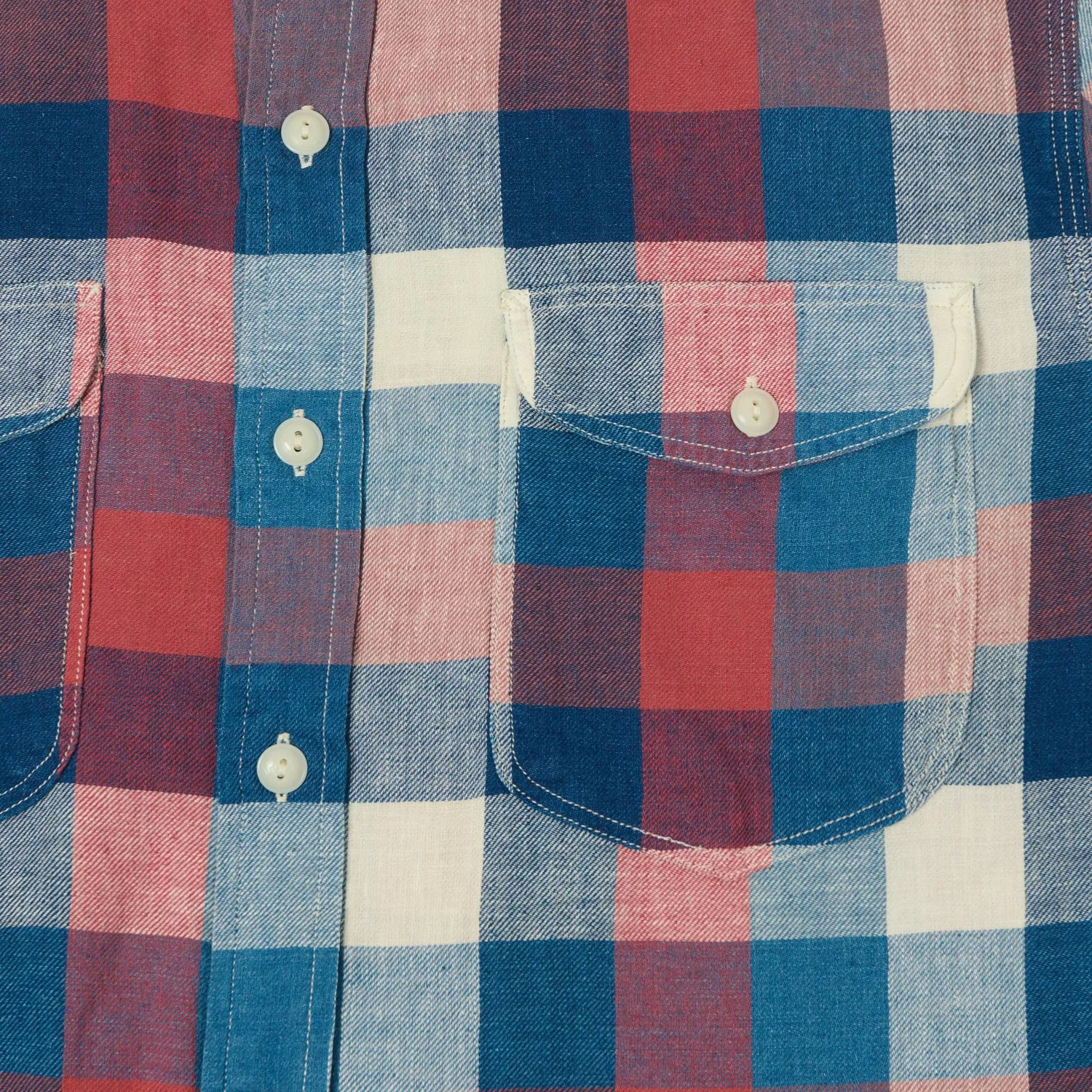 RRL Plaid Cotton-Linen Workshirt - Red/Indigo