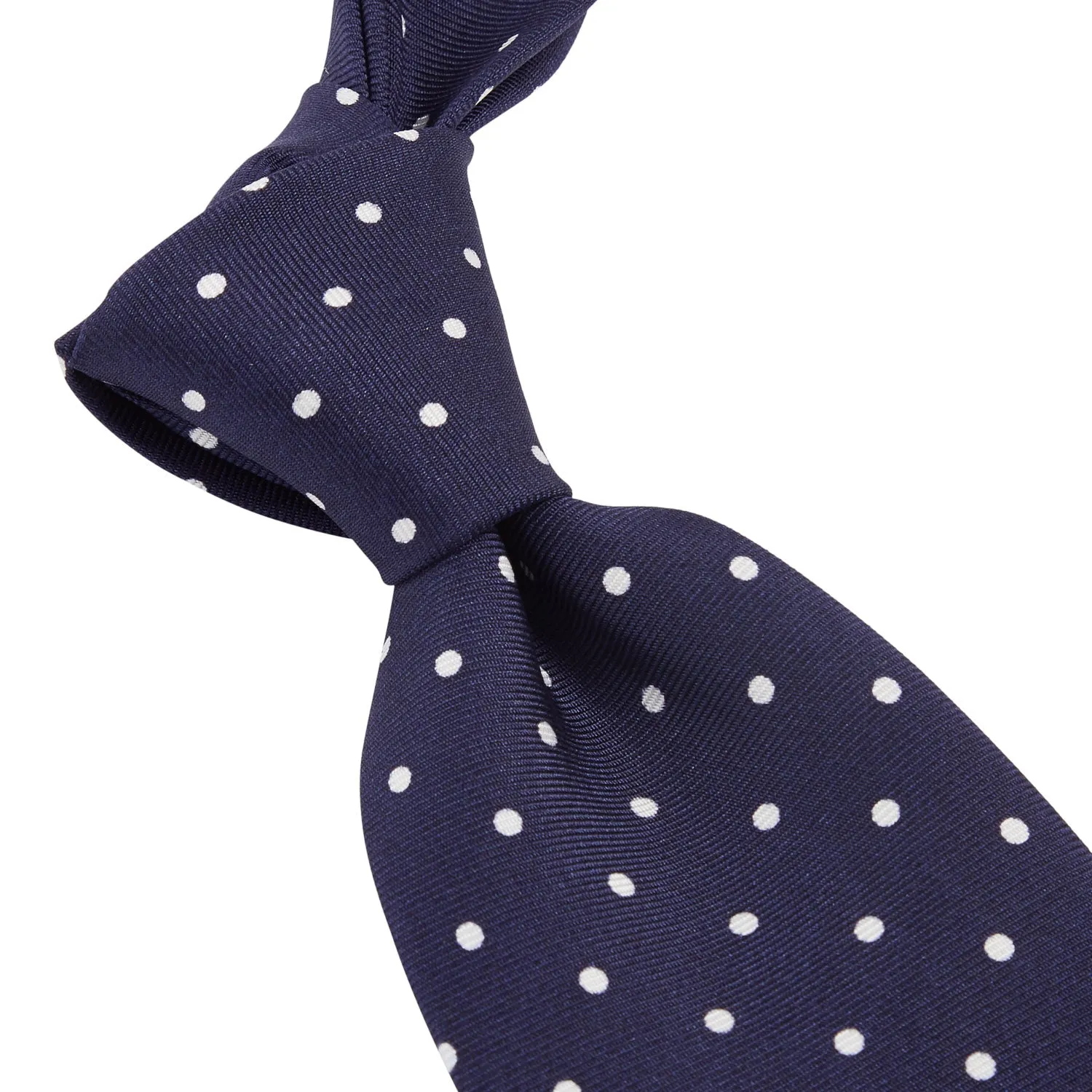 Sovereign Grade Navy White London Dot Printed Silk Tie