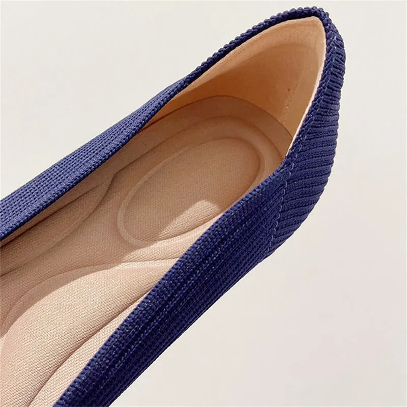 Square Toe Pure Color Simple Flats