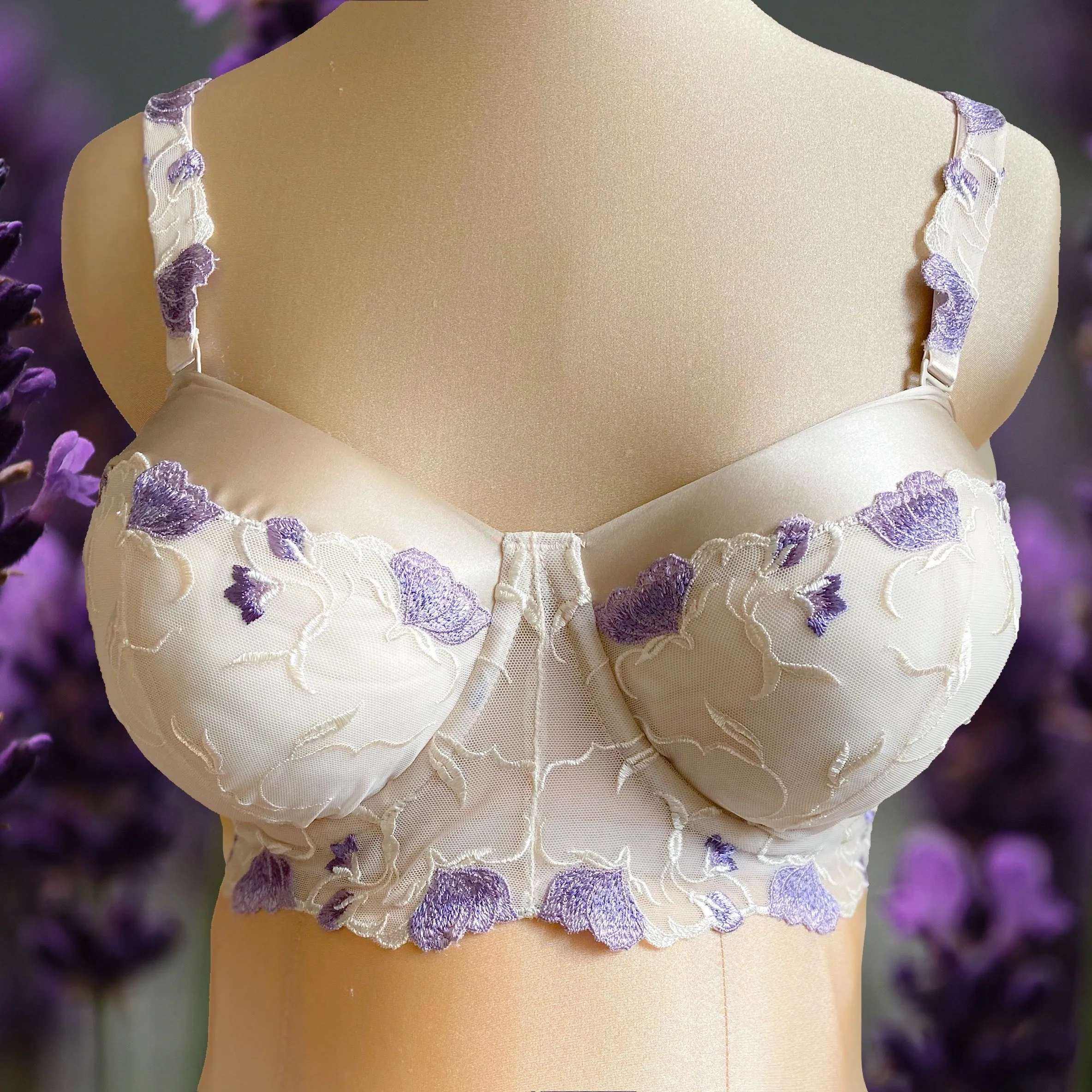 Sugared Violets Stretch Lace Bra Kit