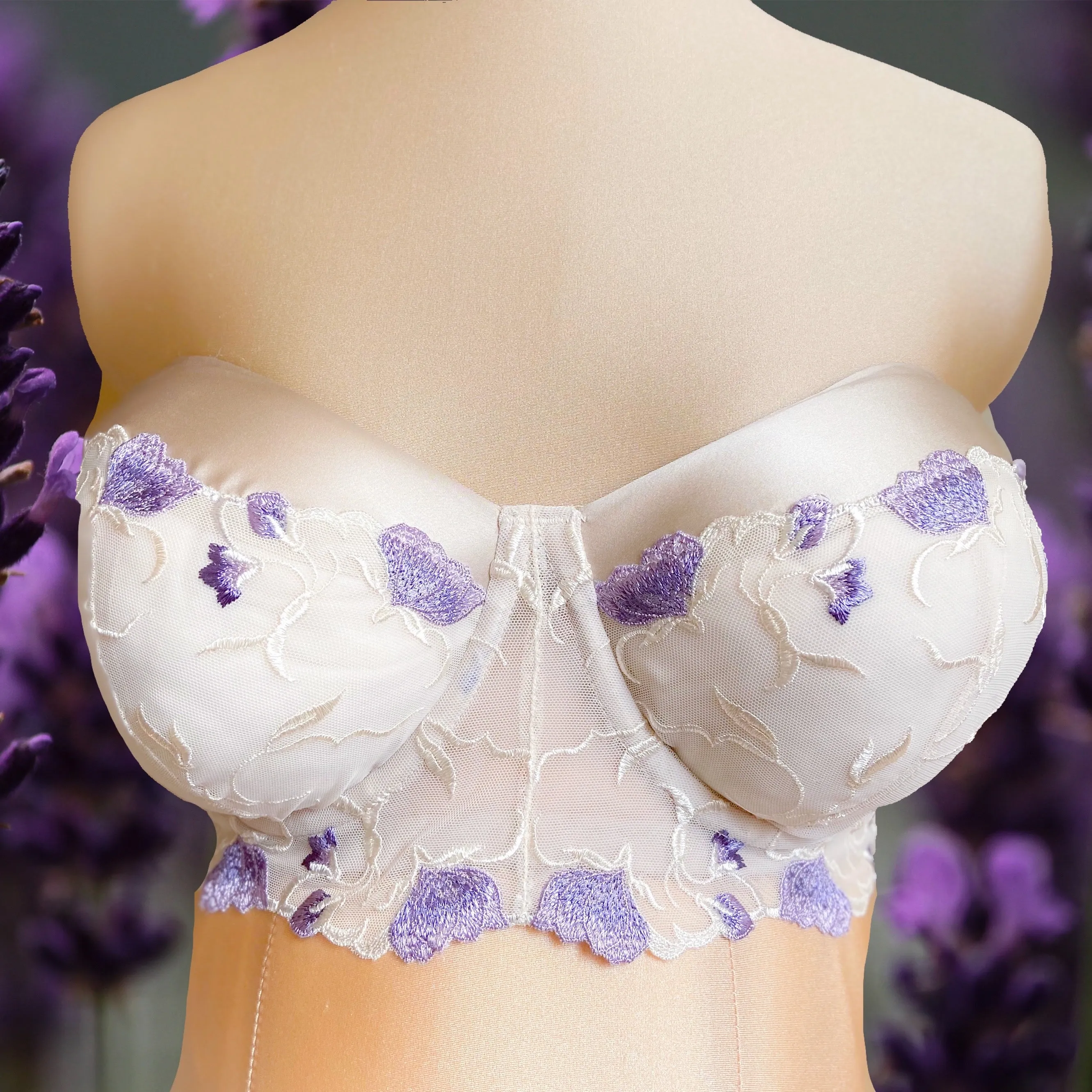 Sugared Violets Stretch Lace Bra Kit