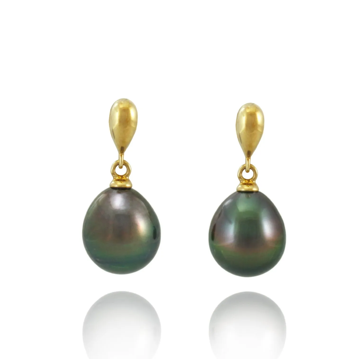 Tahitian pearl earrings in gold plated - Timeless Elegance - EAGPPE00010