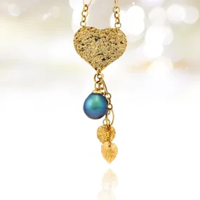 Tahitian pearl pendant - 14k yellow gold - Forever