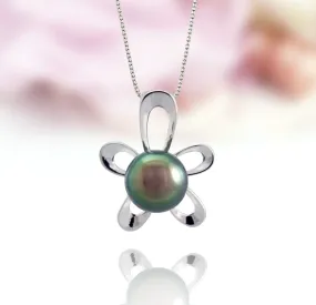 Tahitian pearl pendant in 18k white gold - Tiare Tahiti