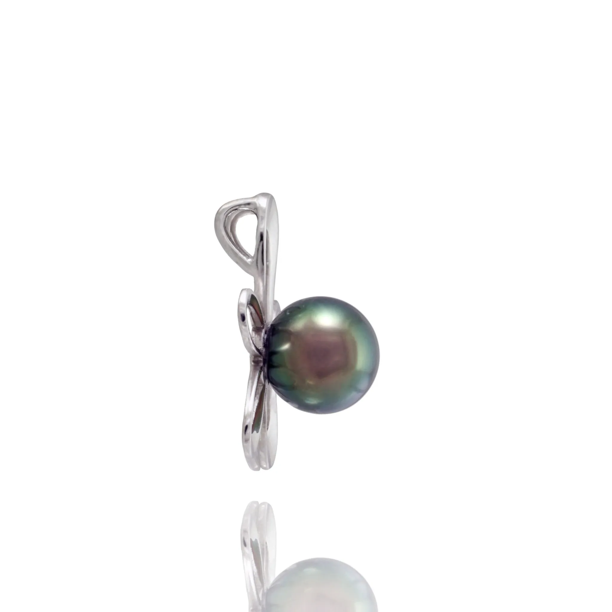 Tahitian pearl pendant in 18k white gold - Tiare Tahiti