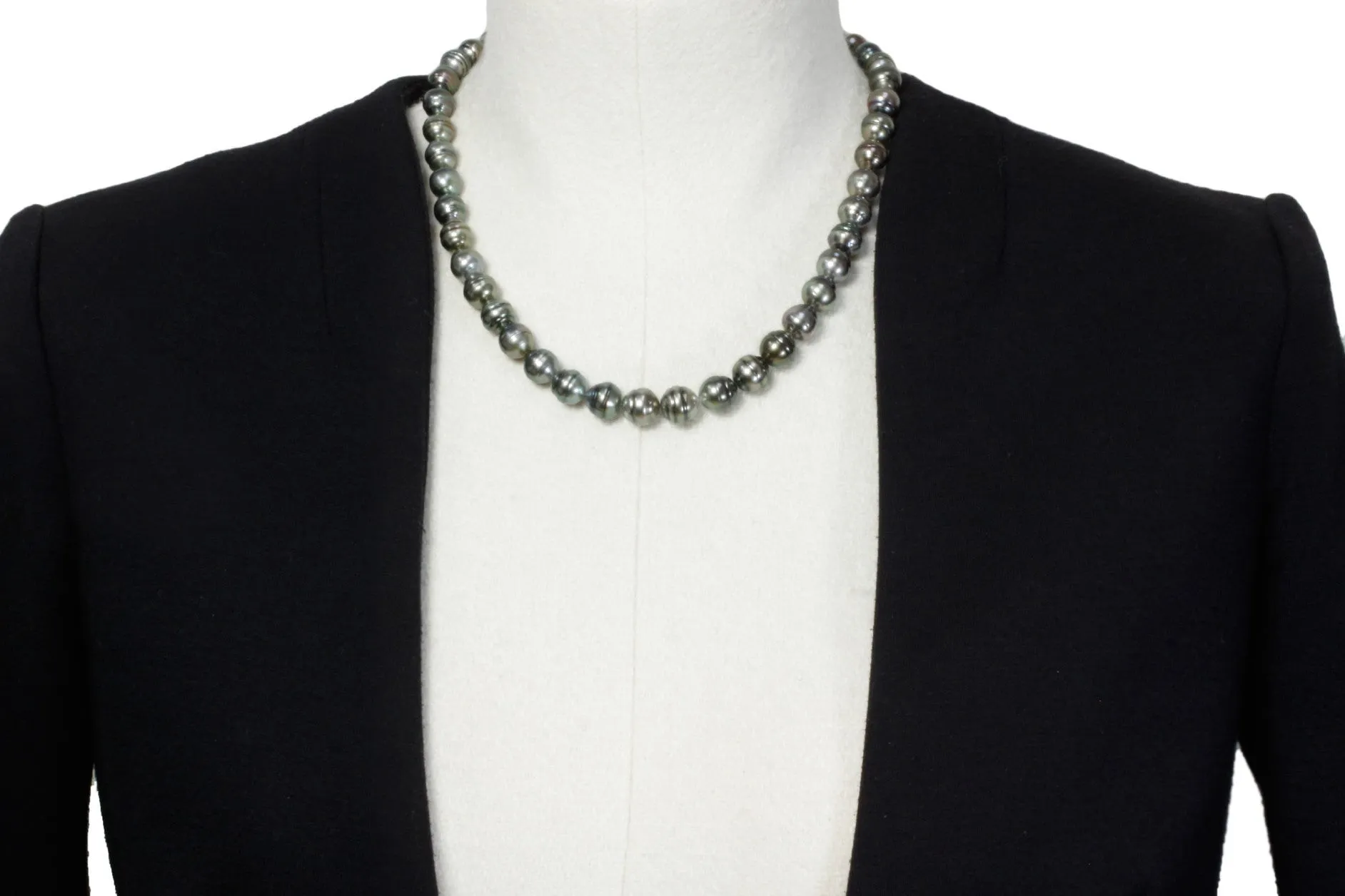 Tahitian pearl strand - silver clasp - NESVPE01131