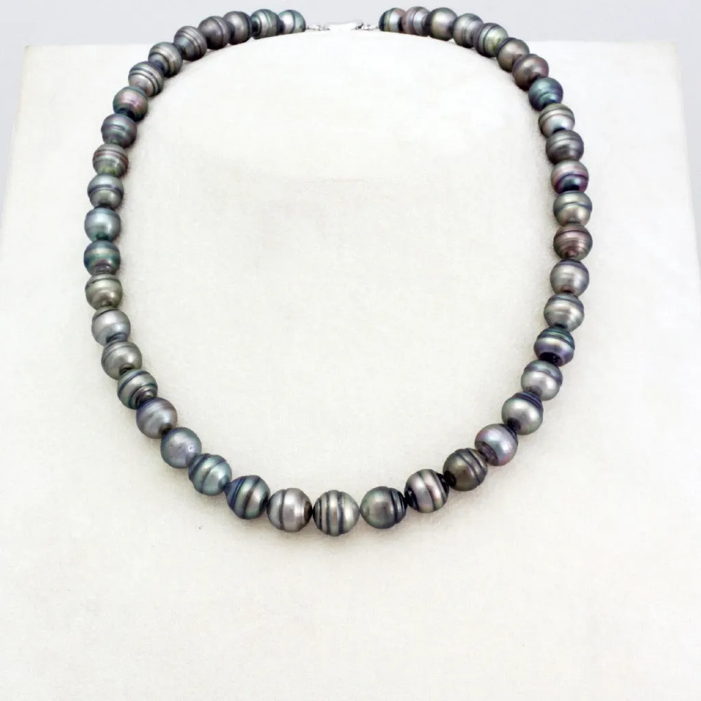 Tahitian pearl strand - silver clasp - NESVPE01131