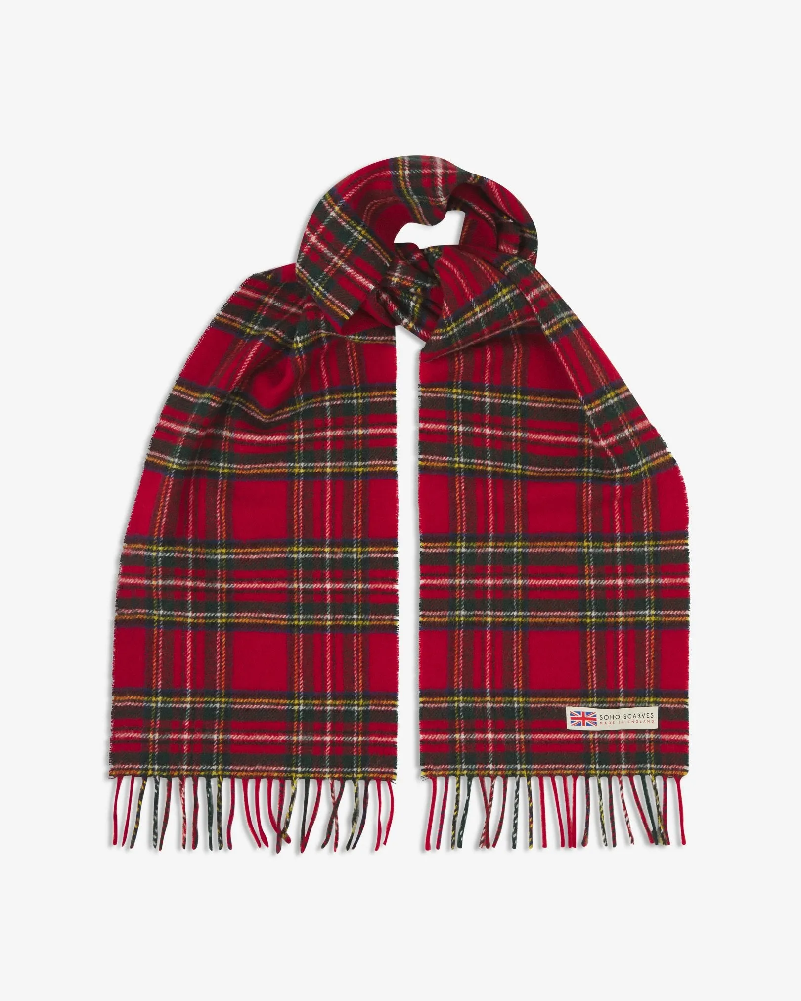 UK Wool Scarf - Highlands Tartan in Red