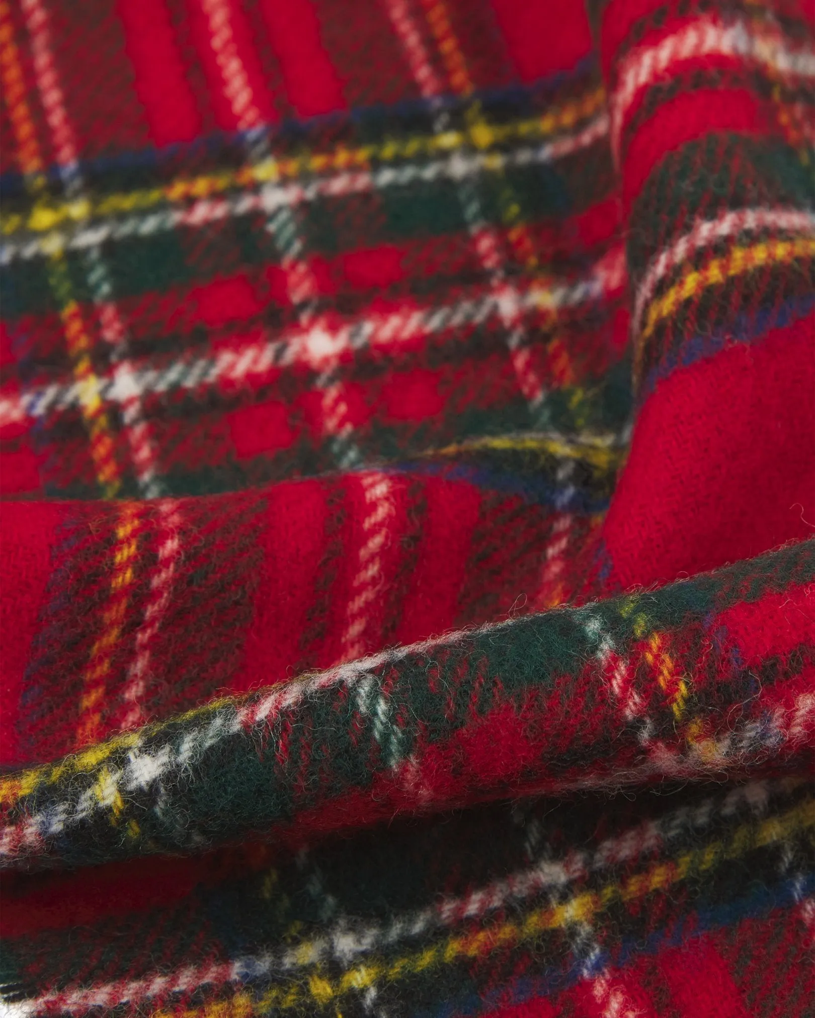 UK Wool Scarf - Highlands Tartan in Red