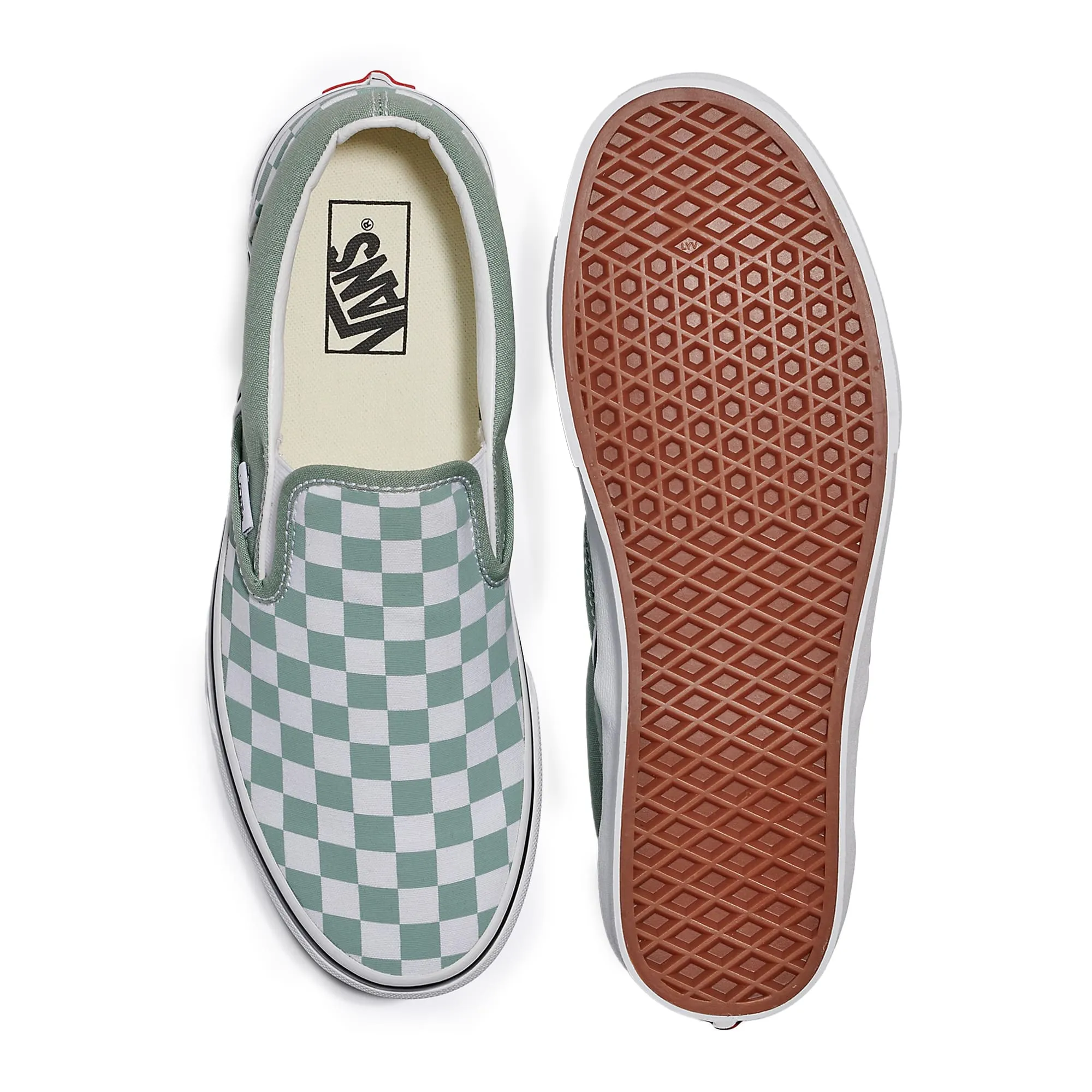 Vans Classic Slip On Color Theory Checkerboard - Iceberg Green