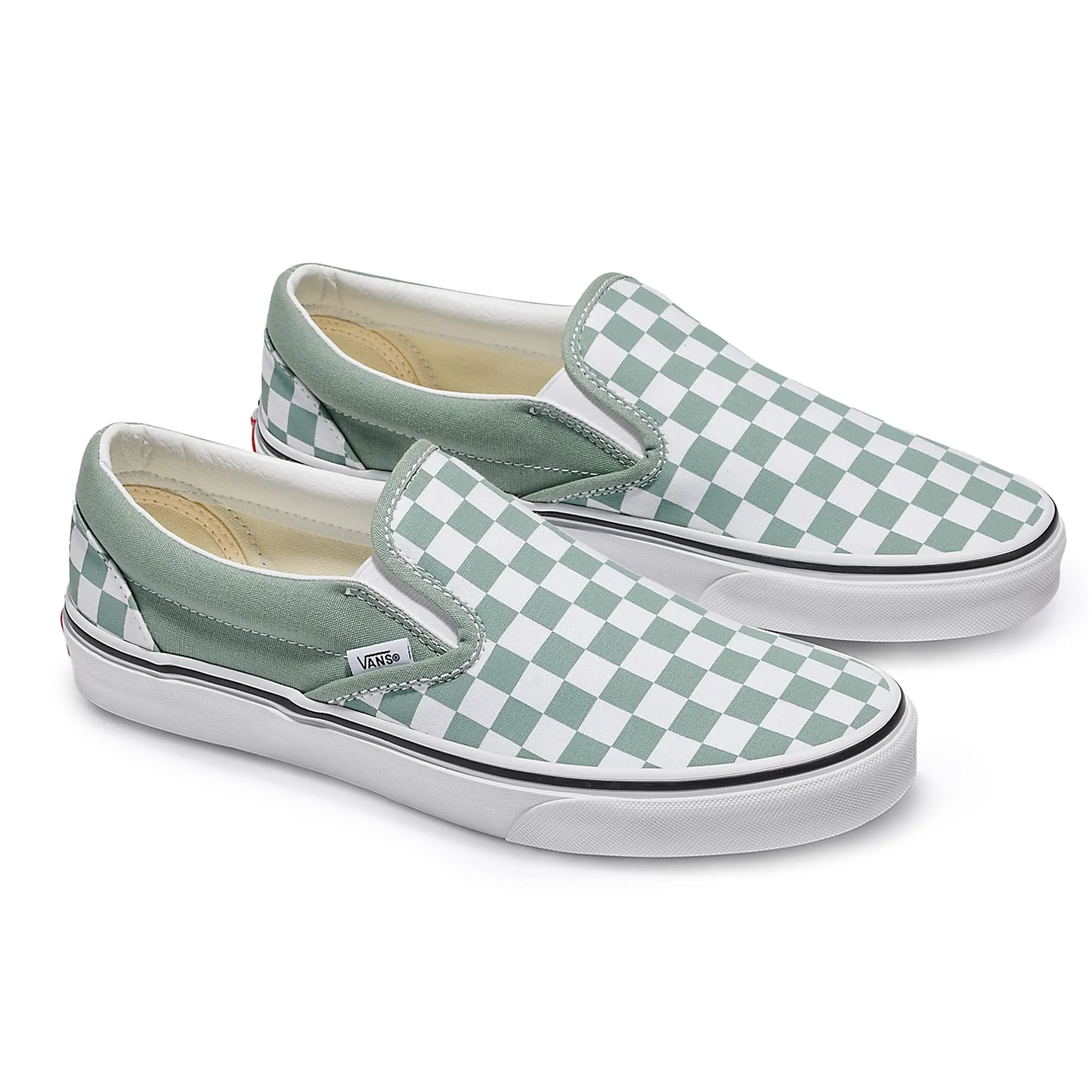 Vans Classic Slip On Color Theory Checkerboard - Iceberg Green