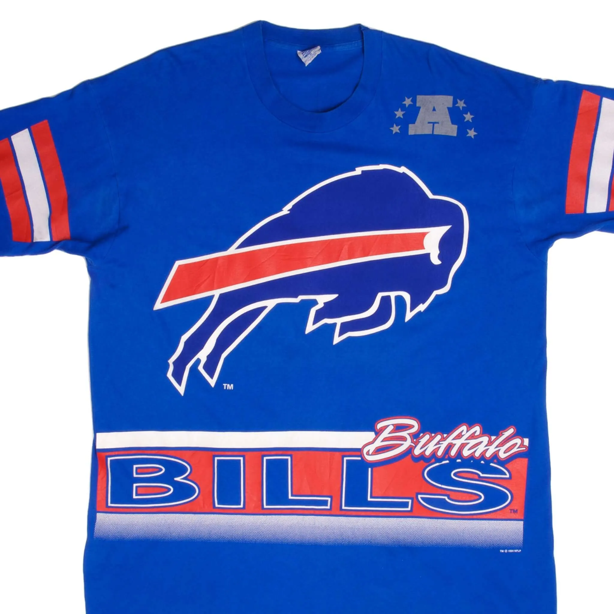 VINTAGE ALL OVER PRINT NFL BUFFALO BILLS TEE SHIRT 1994 SIZE XL MADE IN USA