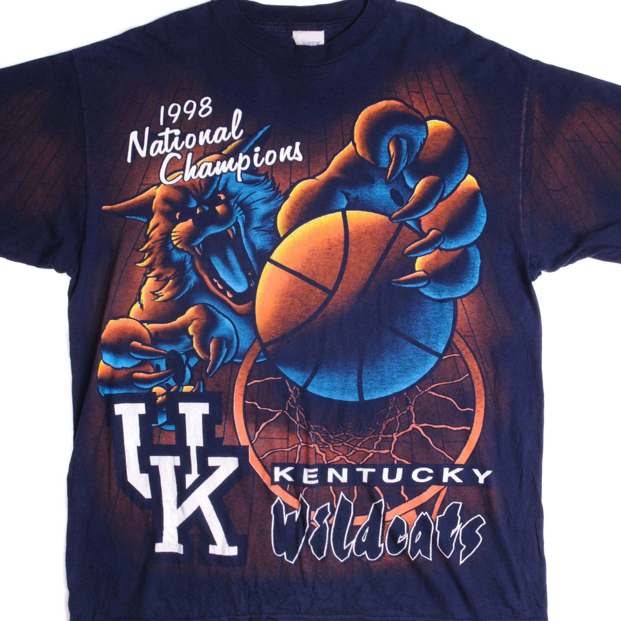 VINTAGE BASKETBALL KENTUCKY WILDCATS TEE SHIRT 1998 SIZE XL