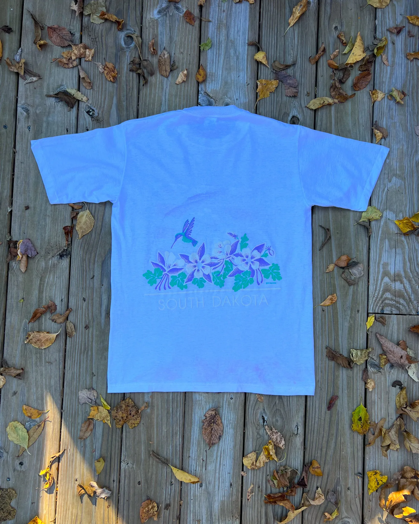 Vintage Double Sided Wyoming/South Dakota Puffy Print Tee