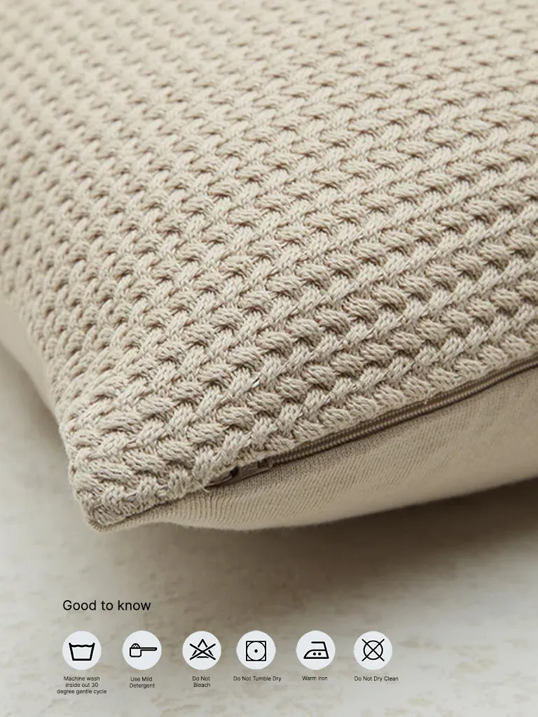 Westside Home Beige Knit Textured Cushion Cover