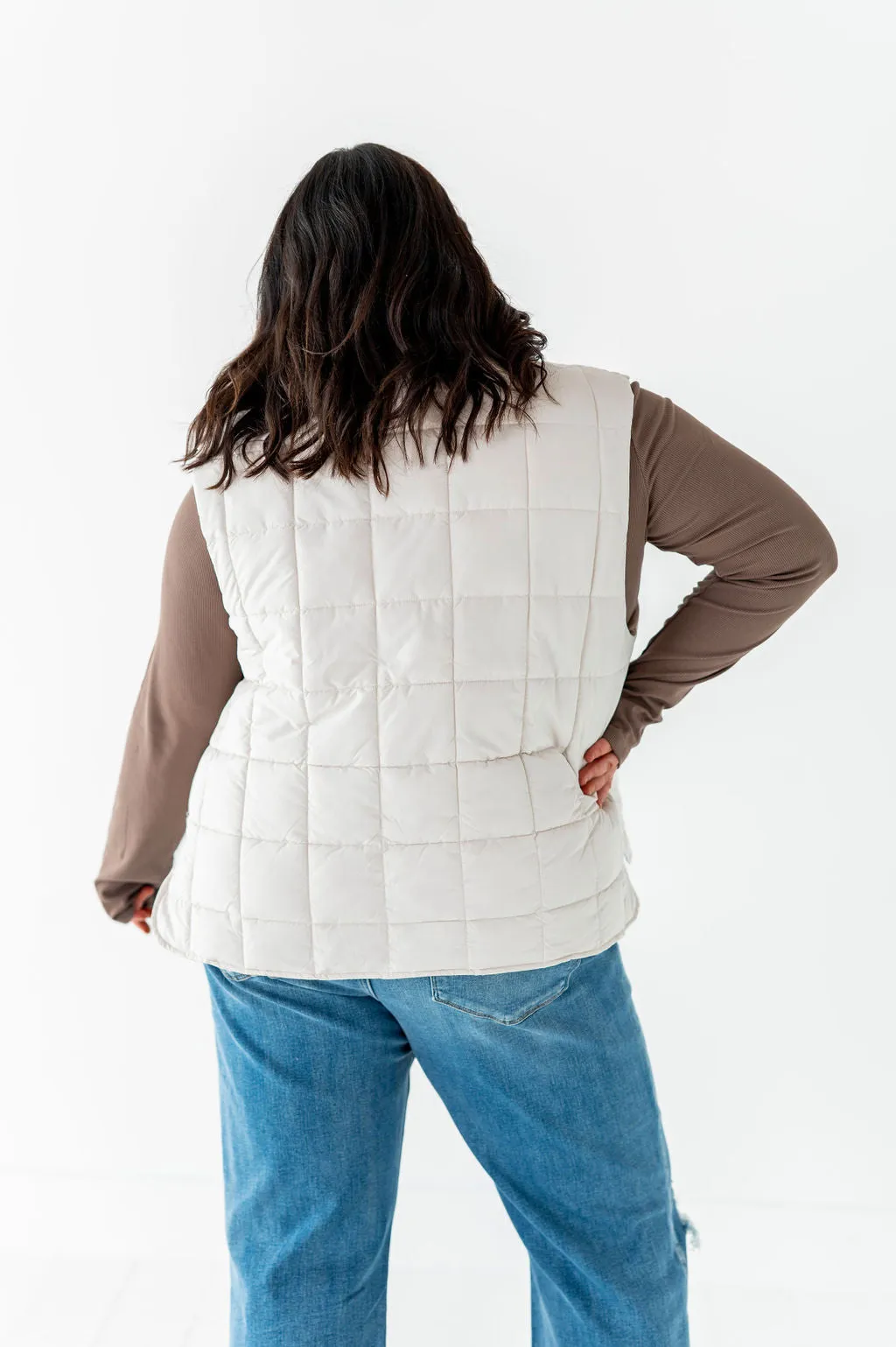 Westwick Puffer Vest in Ecru