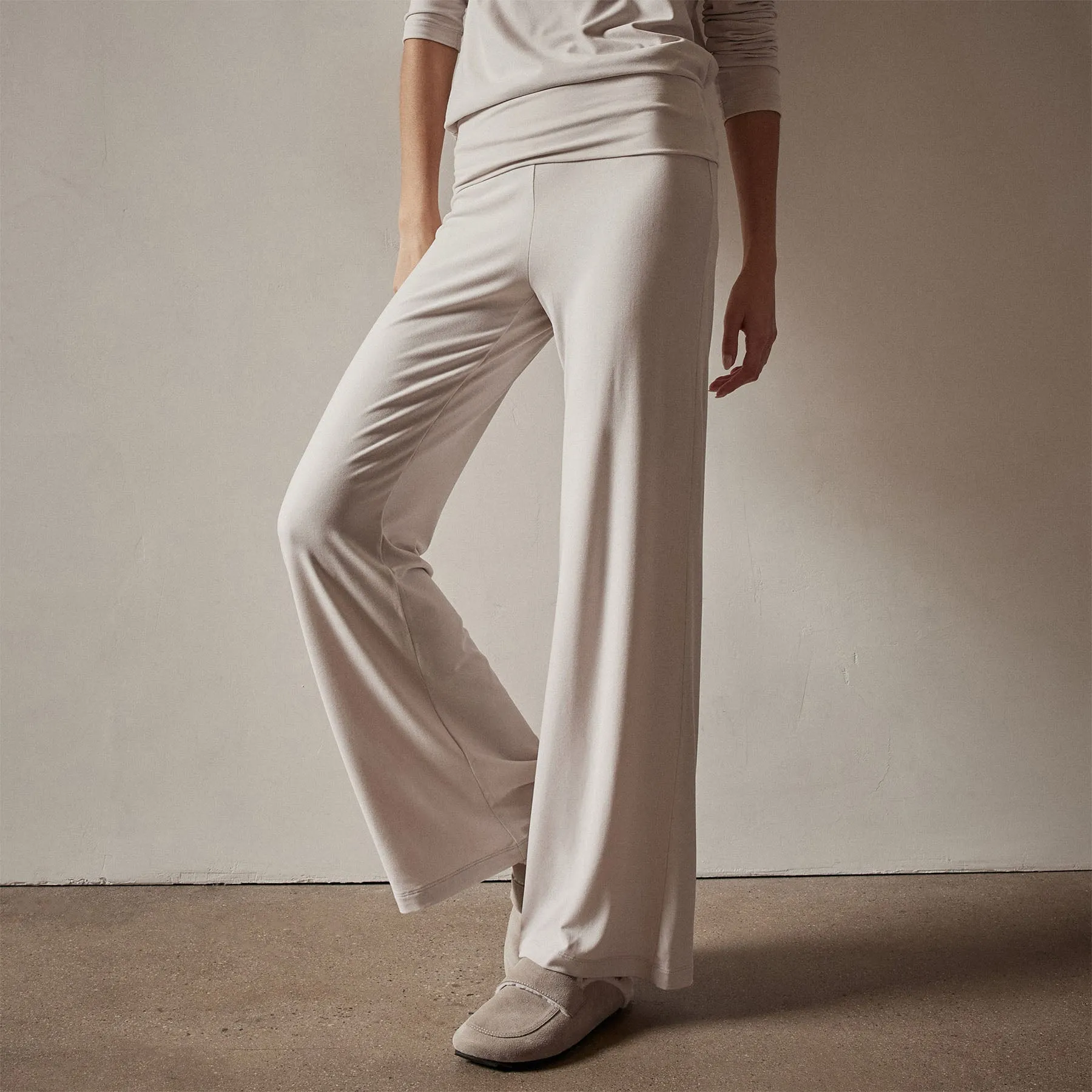 Wide Leg Lounge Pant - Stone