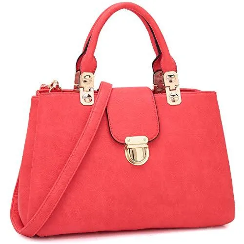 Women Solid Color Medium Top Handle Tote Bag Vegan Leather l Dasein